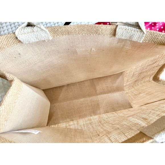 New Ghost Pumpkin Star Halloween Natural Jute Bag Tote Purse w/ Bow - Picture 10 of 10